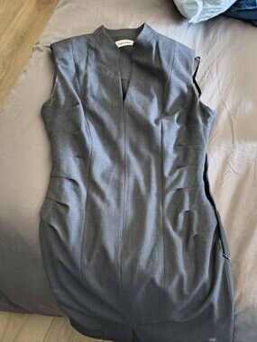 Calvin Klein Charcoal Gray Sleeveless Sheath Dress